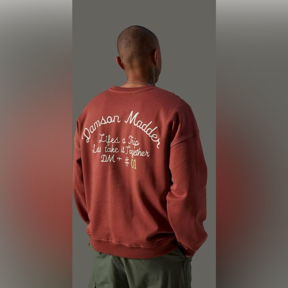 Damson Madder Flower Applique Crew Neck UNISEX Sweatshirt size medium by UO. NWT - Picture 4 of 14